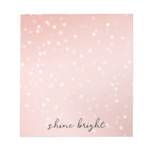 Peach Blush White Bokeh Confetti Notepad