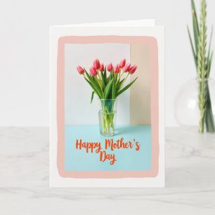 Peach Border Mothers Day Card