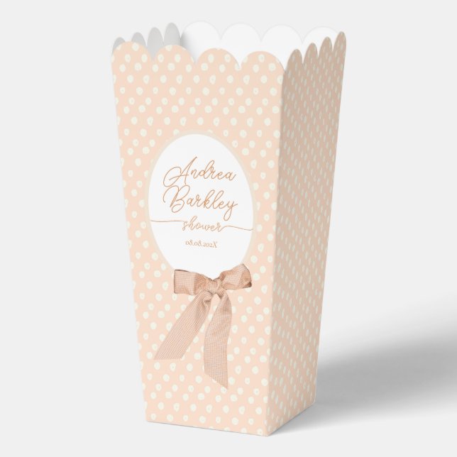 Peach Bow Baby Shower Favour Box (Front)