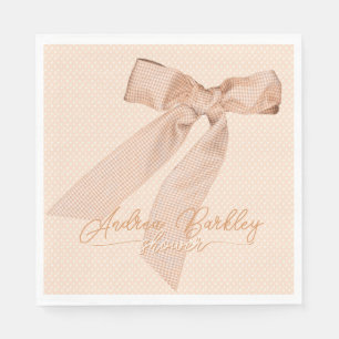 Peach Bow Baby Shower Napkin