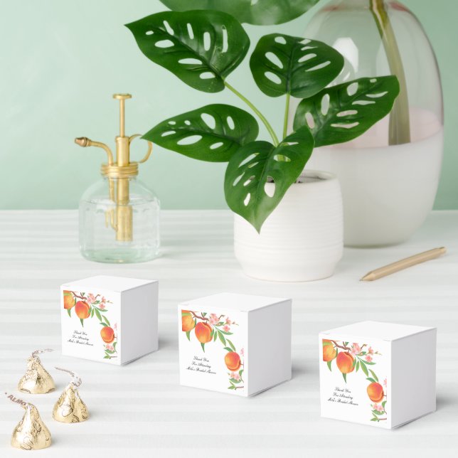 PEACH BRIDAL SHOWER  FAVOUR BOX (Multiple)