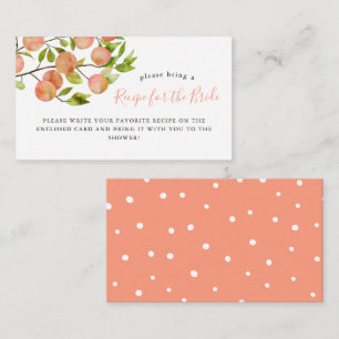 Peach Bridal Shower Recipe Request  Enclosure Card