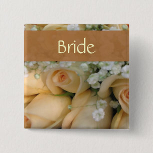 Peach Bride Wedding Pin