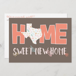 Peach & Brown Home, Sweet New Home - Texas Announcement