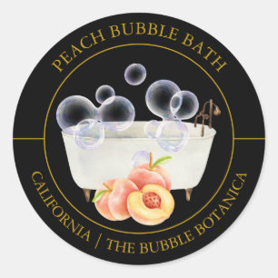 Peach Bubble Bath label