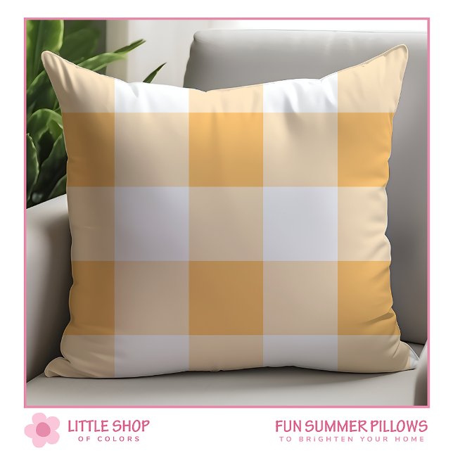 Peach Buffalo Check Plaid Cushion (Creator Uploaded)