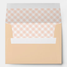 Peach Buffalo Plaid Lined Envelope