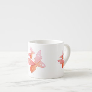 Peach Butterflies Espresso Cup