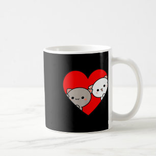 Peach Cartoon Love Goma Cat Valentine’s Day Heart  Coffee Mug