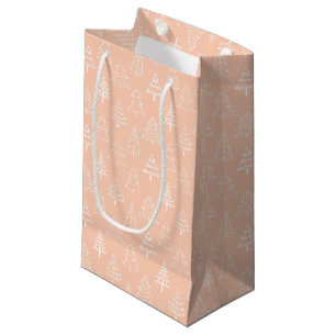 Peach Christmas Tree Pattern - Gift Bag