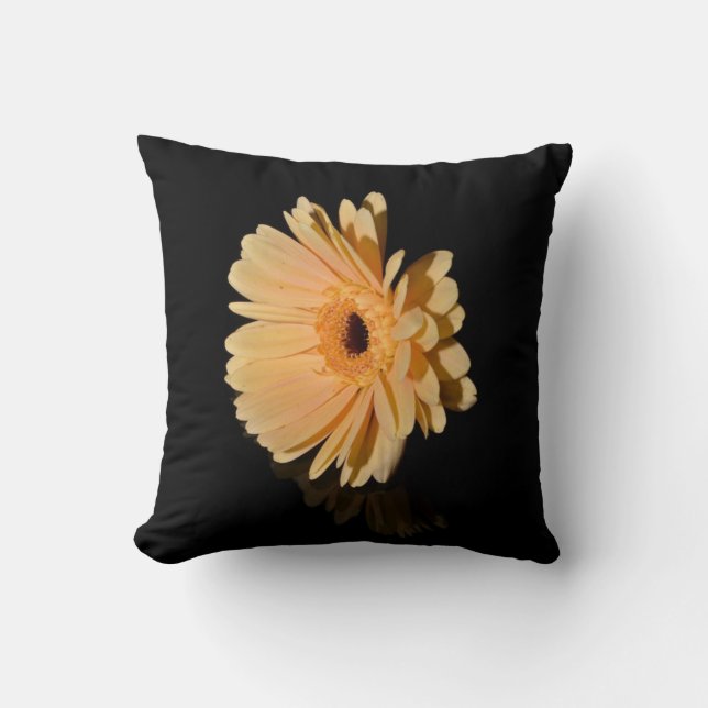 Peach chrysanthemum flower Cushion (Front)