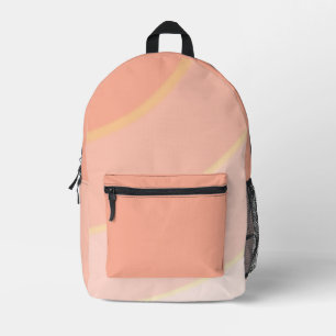 Peach Circular Swirls ombre  Printed Backpack