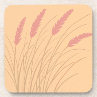 peach coaster with beach grass design