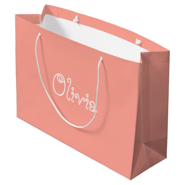 Peach Colour Baby Shower Gift Bag (Back Angled)