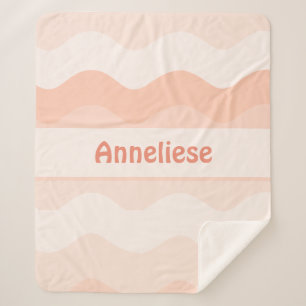 Peach Colour gradient Wavy Personalised Blanket