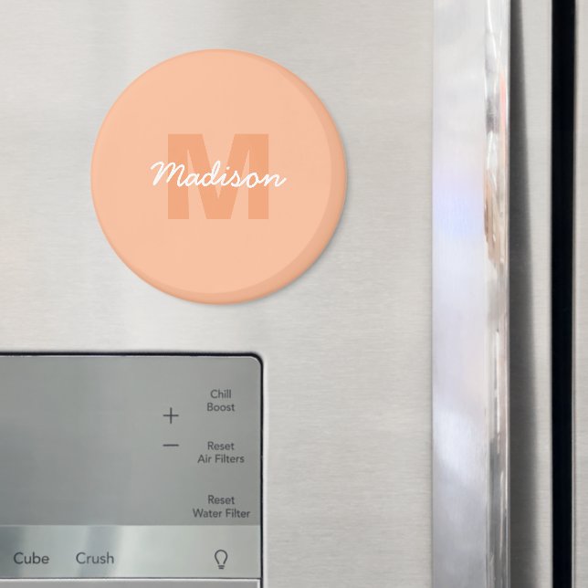 Peach colour of 2024 with custom Monogram name Magnet (In Situ (Fridge))