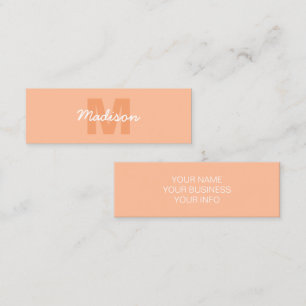 Peach colour of 2024 with custom Monogram name Mini Business Card