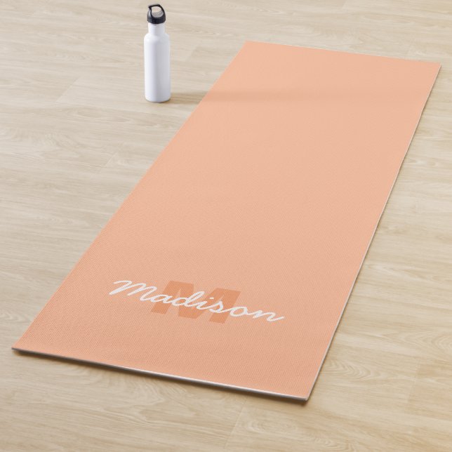 Peach colour of 2024 with custom Monogram name Yoga Mat (In Situ)