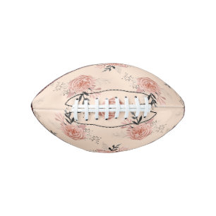 Peach Colour Rose Floral Pattern Print Flower Love Football