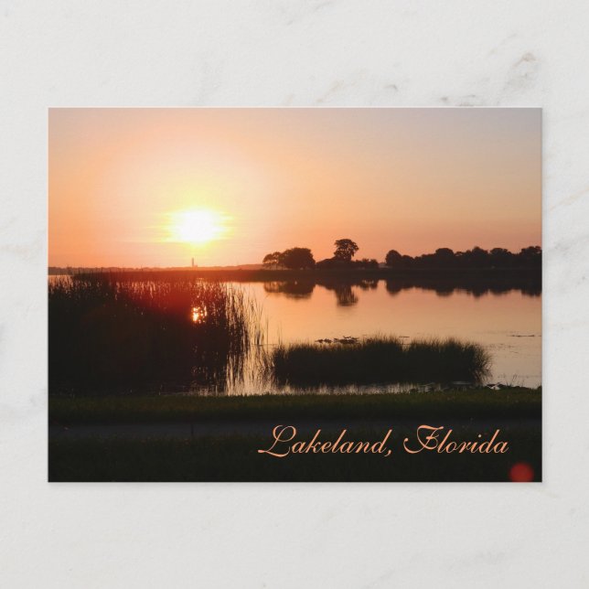 Peach colour sunset in Lakeland Florida Postcard (Front)