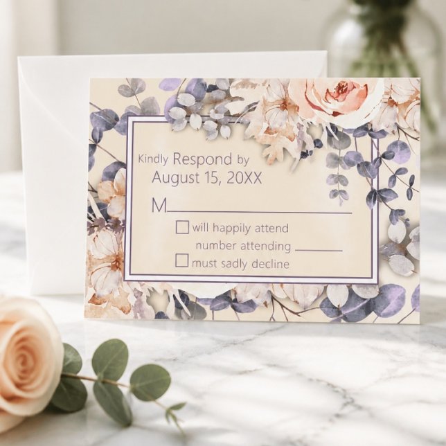 Peach Coloured Floral Wedding Response Card (Creator Uploaded)