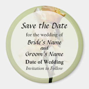 Peach Coloured Irises Save the Date Magnet