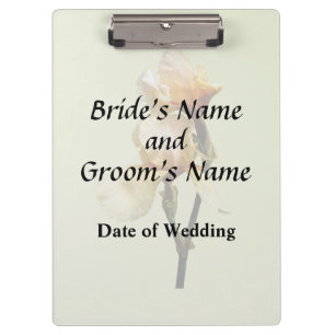 Peach Coloured Irises Wedding Products Clipboard