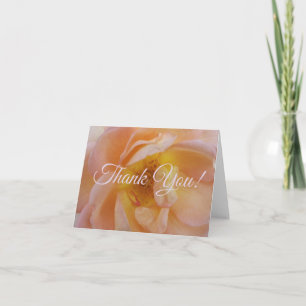 Peach-Coloured Rose Thank You Card