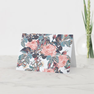 peach coloured roses birthday card