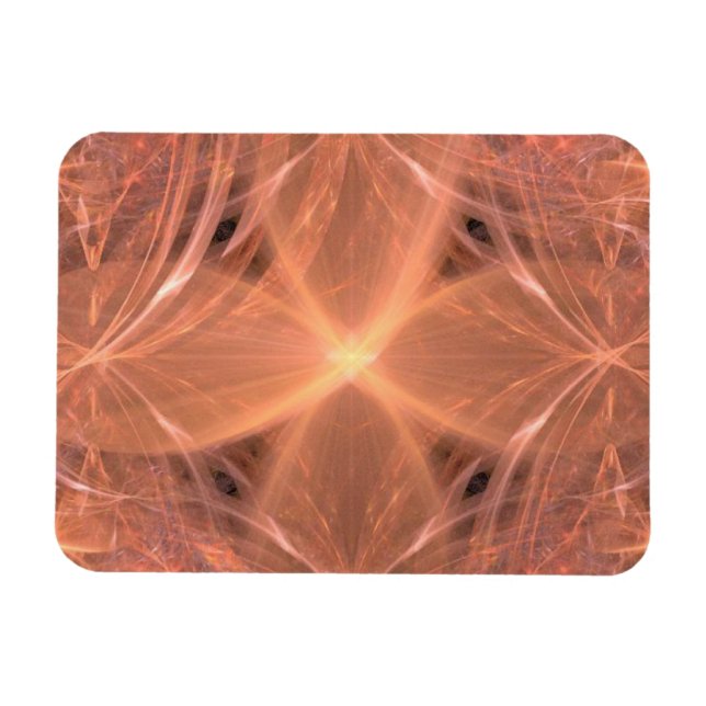 Peach Coloured Swirling Cross Magnet (Horizontal)