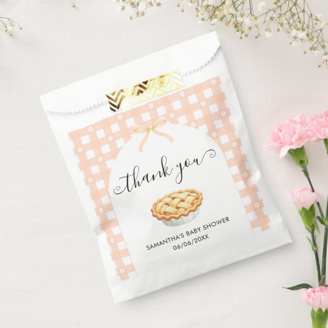Peach Coquette Pie Baby Shower Thank You Favour Bag (Sealed)