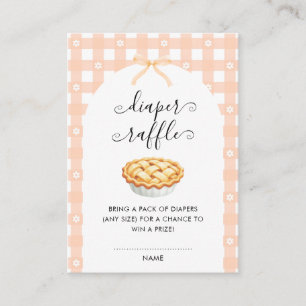 Peach Coquette Pie Diaper Raffle Enclosure Card