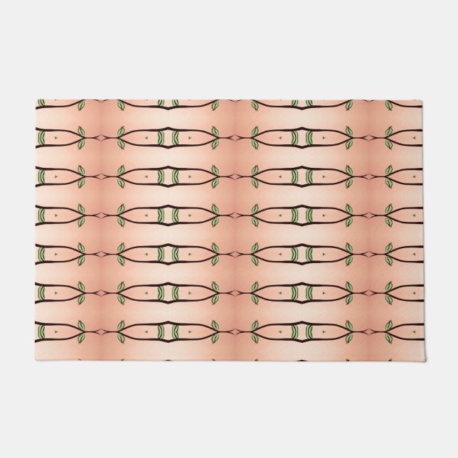 Peach Coral Designer Throw Mat (Front)