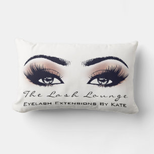 Peach Coral Glitter Spa Makeup Lashes Beauty Lumbar Cushion