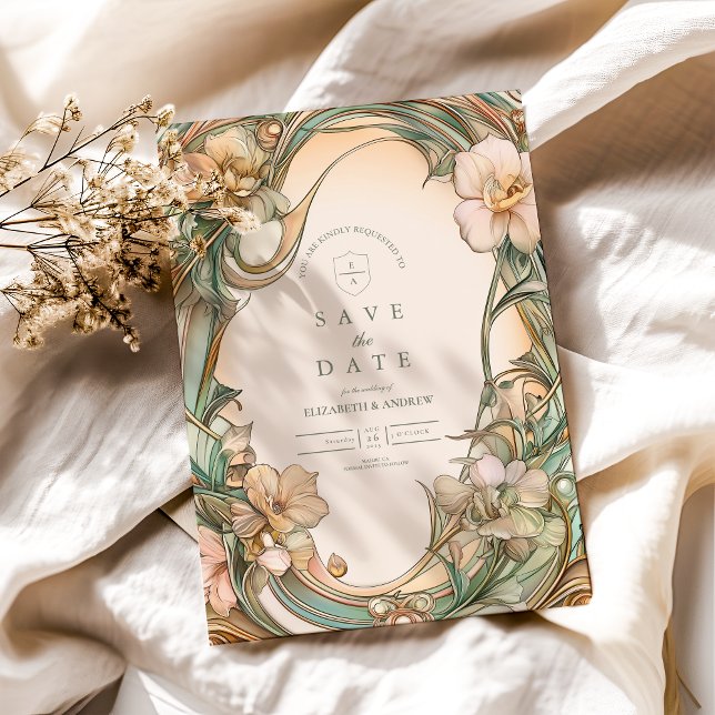 Peach Cream Bloom wedding Save The Date (Creator Uploaded)
