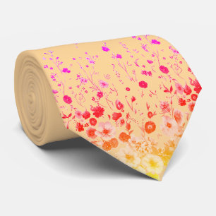 Peach Cream Floral Men’s Necktie