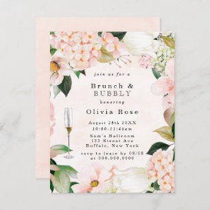 Peach Cream Hydrangeas Brunch & Bubbly Invite