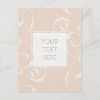 Peach & Creamy White Floral Swirl Elegant Wedding