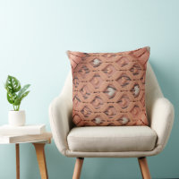 Peach Crochet Tiger Pattern Pillow Cover 