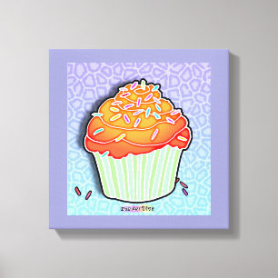 Peach Cupcake Gallery Wrapped Canvas
