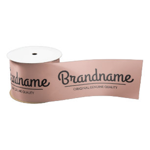 Peach Custom Business Logo Satin Ribbon
