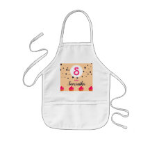 Peach Custom Initial & Name Cupcakes Kids Apron