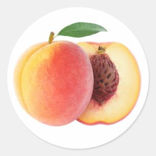 Peach cut in halves classic round sticker