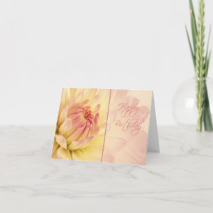 Peach Dahlias Happy Birthday Card