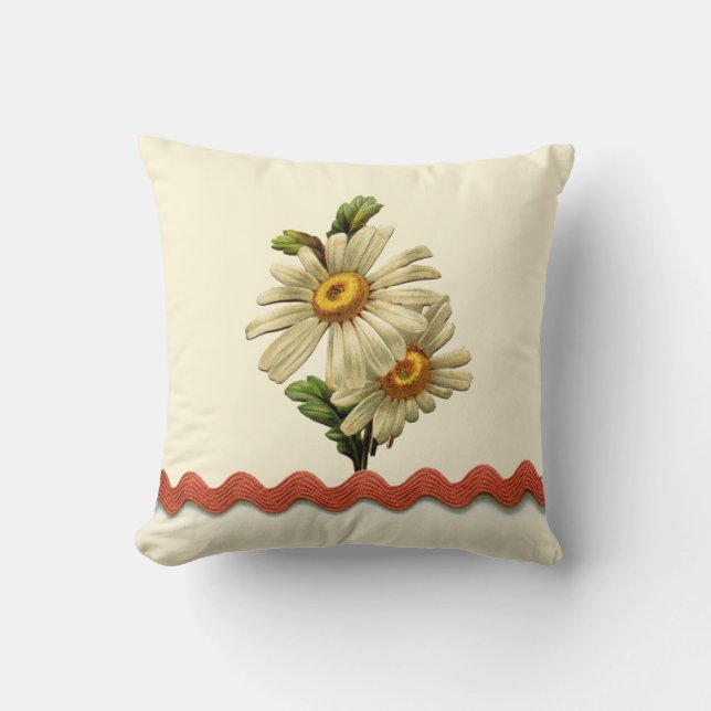Peach Daisy Cushion (Front)