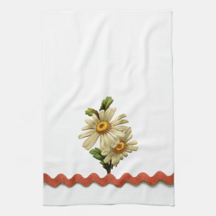 Peach Daisy Tea Towel