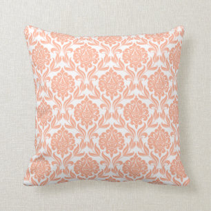 Peach Damask Pattern Cushion