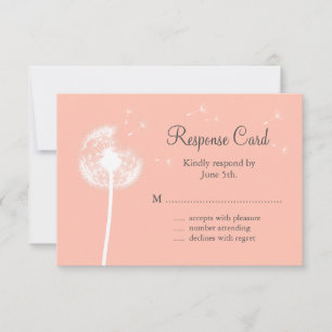 Peach Dandelion RSVP Card