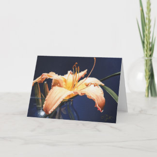 Peach Day Lily Greeting Card