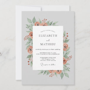 Peach Delicate Blossom Wedding Invitation